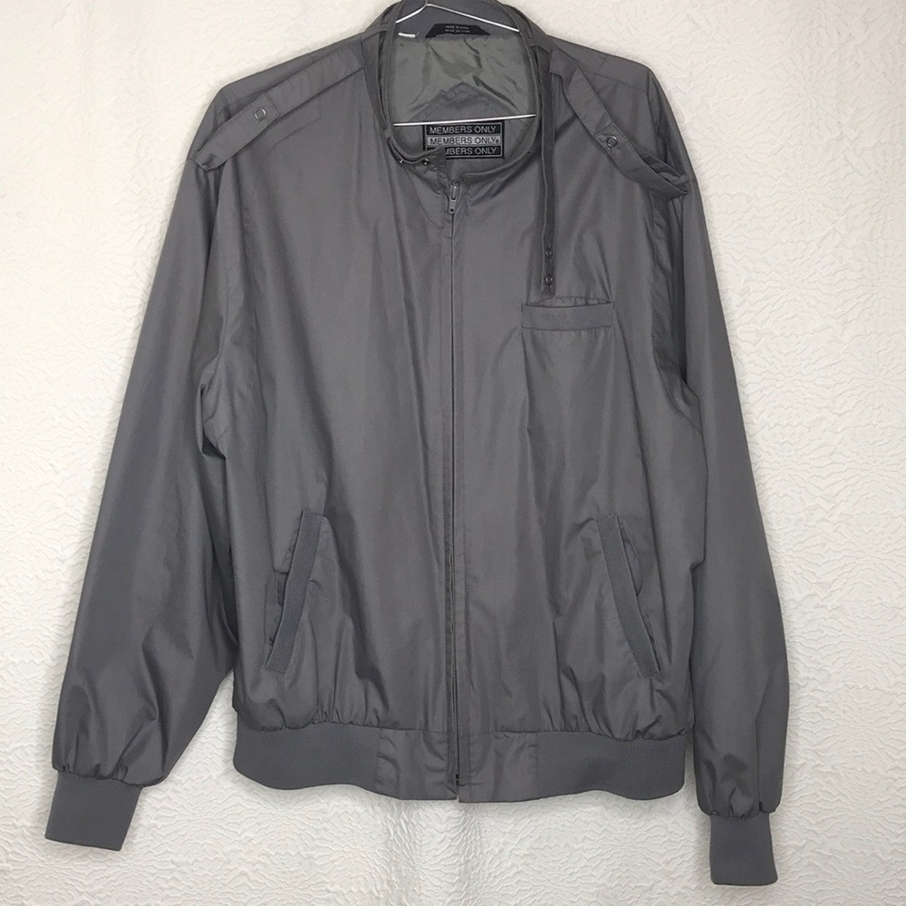 Members Only Original Iconic Racer Long Sleeve Jacket Dark Grey Size XL RN28593